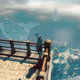 Kat overlooks the flying islands of lower Lei Colmosna